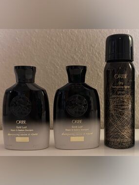 Oribe Gold Lust Repair & Restore Shampoo 2.5oz × 2 & Dry Texturizing Spray 2.2oz